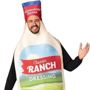 🥗 Hilarious Halloween Ranch  Dressing Costume – Unisex One Size – Party Ready!